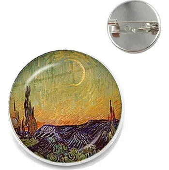 Brož Van Gogh umělecká díla brož | umělecký špendlík, módní brož - 1 , 25 mm
