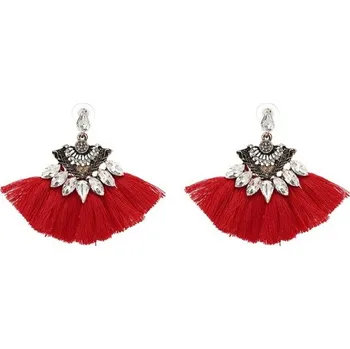 Náušnice Elegantní náušnice ve tvaru vějíře J3491 červená