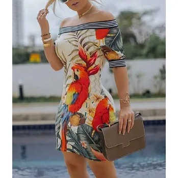 Dámské šaty Letní šaty s tropickým vzorem M