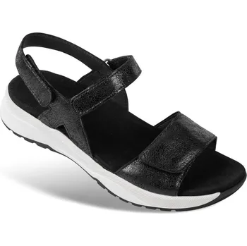 Dámská zdravotní obuv Dámské komfortní sandály s pásky na suchý zip, velurová useň, černá: 39
