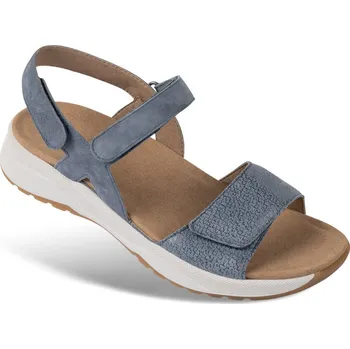 Dámská zdravotní obuv Dámské komfortní sandály s pásky na suchý zip, velurová useň, modrá: 40