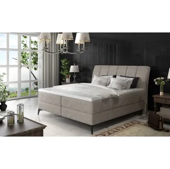 Postel Boxspring PLANIFLORA 24 180x200, středně šedá látka +možnost VÝNOSU + vyzvednutí ZDARMA