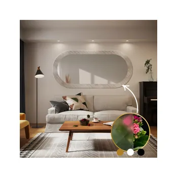 Zrcadlo Dekorativní oválné zrcadlo na ornamentálním skle Master Soft - LUXORA VESPER