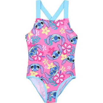 Dívčí plavky Růžovo-modré dívčí jednodílné plavky Disney, Stitch Velikost: 98