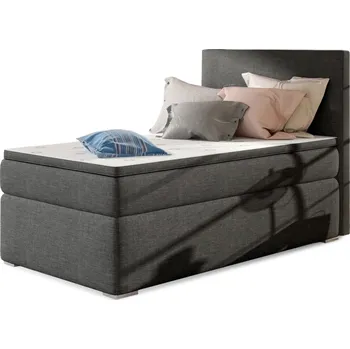 Postel Postel boxspring NAMBUL 90x200 cm, pravá, tmavě šedá látka +možnost VÝNOSU + vyzvednutí ZDARMA
