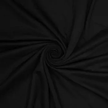 Teplákovina Bambus Černá (E) (Extra hebká bambusová teplákovina)