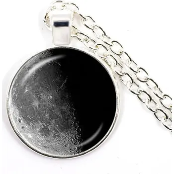 Náhrdelník Měsíční náhrdelník s úplňkem | měsíční šperk, přívěsek - Ubývající čtvrť