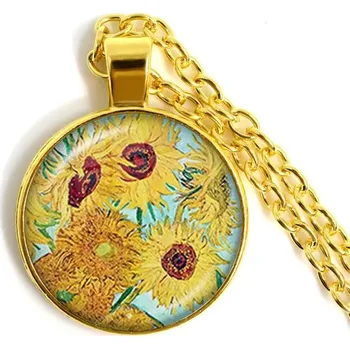 Náhrdelník Van gogh hvězdná noc náhrdelník | módní šperk, umělecký náhrdelník - 2