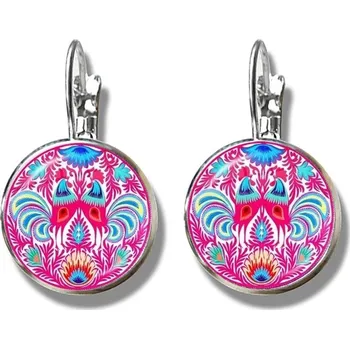 Náušnice Květinové lidové náušnice s folklorním motivem | dámské náušnice, moderní šperky - 4