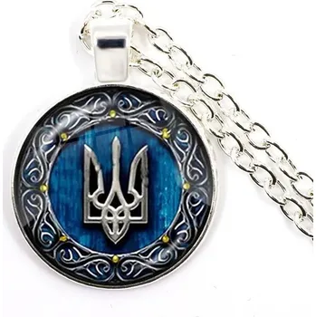 Náhrdelník Tryzub ukrajinský přívěsek vintage styl | náhrdelník, šperk - 23