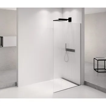 ARCHITEX BLACK MATT sprchová zástěna 1362mm, sklo Flute