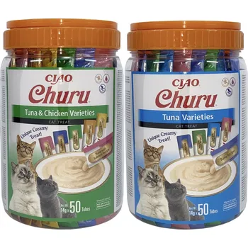 Krmivo pro kočku INABA FOODS Churu Cat Tuna Varieties + chicken tuna 2x50 ks