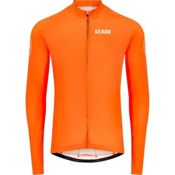 KEADA SPORTS Pánský cyklistický dres Essential s dlouhým rukávem S ORANŽOVÁ