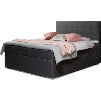 Postel Boxspring HIRSUTA 01 180x200, tmavě šedá látka +možnost VÝNOSU + vyzvednutí ZDARMA