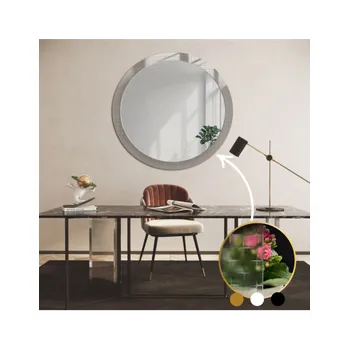 Zrcadlo Dekorativní kulaté zrcadlo na ornamentálním skle Master Flex - LUXORA FROSTED