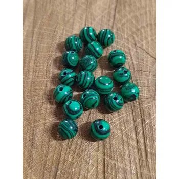 Korálek Malachit syntetický minerál Ø8 mm