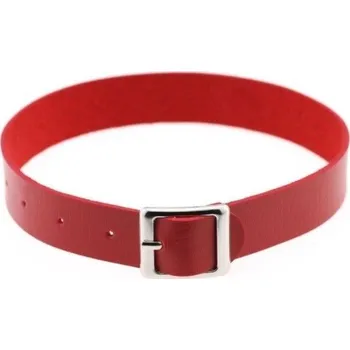 Náhrdelník Kožený choker jako pásek s přezkou J3501 červená