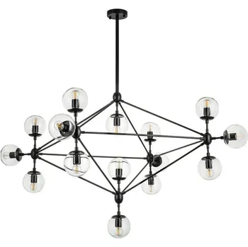 Závěsné svítidlo ASTRIFERO-15 černé sklo 110 cm do obýváku a nad stůl loft