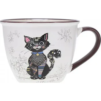 Kočka Porcelánový hrnek velký BUG ART, Kocour s rolničkou 550 ml