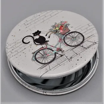 Kosmetické zrcátko Kompaktní zrcátko Kočka na kole, BUG ART (Zrcátko s kočkou, kočka)