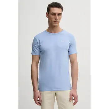 Pánské tričko Tričko Pepe Jeans ORIGINAL BASIC 3N modrá barva, s potiskem, PM508212 50X, vel. M
