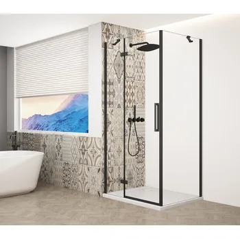 TRINITY BLACK obdélníkový sprchový kout 1100x800mm, čiré sklo, levé