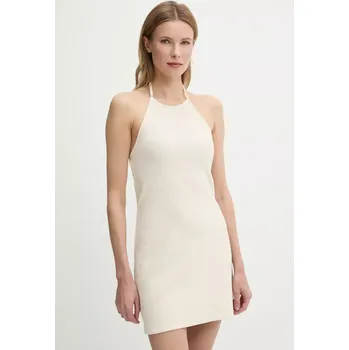 Dámské šaty Šaty Calvin Klein Jeans béžová barva, mini, přiléhavé, J20J225286 01X, vel. L