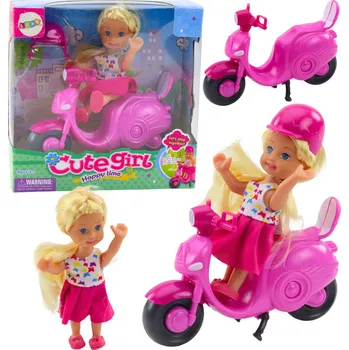 Panenka LEAN Toys Mini sada s panenkou Skútr Přilba Růžová
