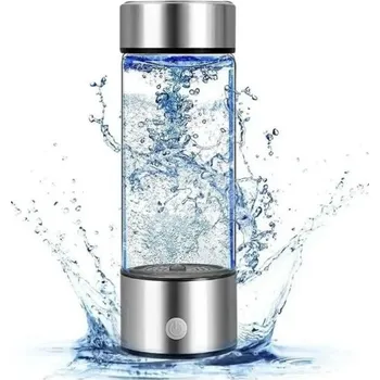 Láhev Elektrická skleněná láhev s generátorem vodíkové vody Ionizátor USB napájení 420 ml 22,5 x 6,7 cm Zdraví prospěšná voda šedá