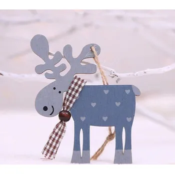 Vánoční dekorace Závěsný dřevěný sob 1