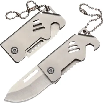 Multifunkční nůž Malý skládací nerezový kapesní nůž 8,5 cm s klíčenkou Mini EDC nástroj do kapsy Přenosný nůž na klíče Outdoor výbava na cesty Turistika Výlety