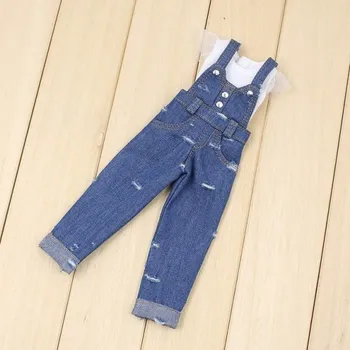 Doplněk pro panenku Obleček pro Barbie tričko a lacláče tmavě modrá