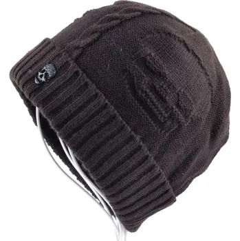 Pokrývka hlavy Pánská stylová čepice s lebkami J944 hnědá