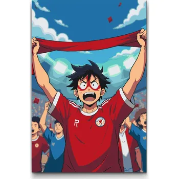 Malování podle čísel - Fanoušek fotbalu Velikost: 40x60cm, Rámování: Pouze srolované plátno