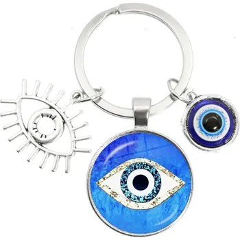 Ochranný přívěsek na klíče s modrým okem proti negativní energii | přívěsek, klíčenka - 7