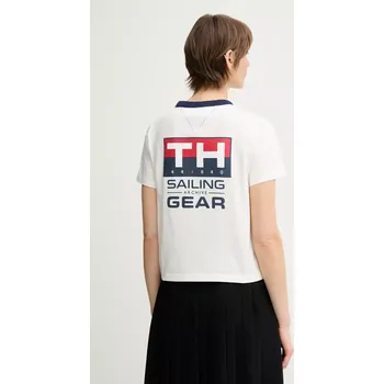 Pánské oblečení Bavlněné tričko Tommy Hilfiger SAILING WW0WW45598 bílá 00X, vel. L