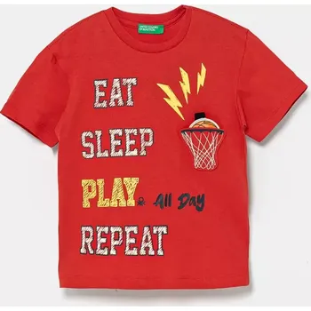 Chlapecké tričko Bavlněné tričko United Colors of Benetton 3I1XG10J6.P.Seasonal červená 33X, vel. 116
