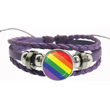 Náramek Duhový fialový náramek přátelství, lgbt motiv | náramek, šperk - 19