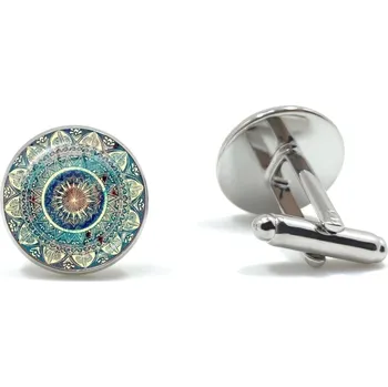Manžetový knoflíček Mandalové manžetové knoflíčky | manžetové knoflíčky, elegantní doplněk - 2