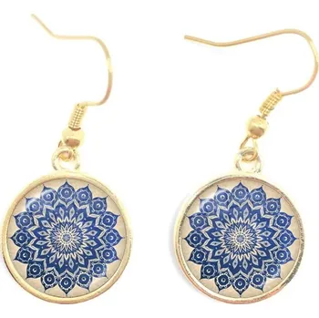 Náušnice Mandala náušnice skleněné se vzorem | zen šperky, dárkové náušnice - 14