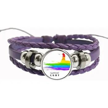 Náramek Duhový fialový náramek přátelství, lgbt motiv | náramek, šperk - 7