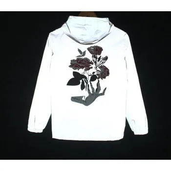 Pánská větrovka Pánská fluorescenční bunda s růžemi - Šedá S