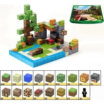 ostatní stavebnice Magnetická stavebnice 212 ks S boxem na kostičky Venkovský motiv 6 figurek Kreativní stavebnice pro děti Magnetické dílky