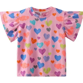 Dívčí tričko Dívčí tričko se srdci T2527 růžová 3