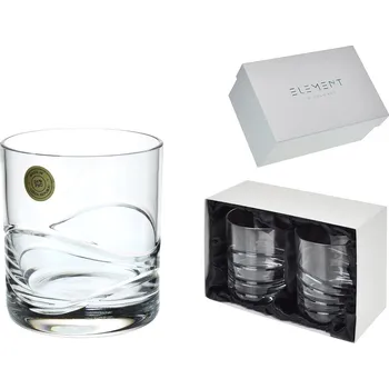 Sklenice Bohemia Crystal Jihlava odlivka 320 ml DOF whisky Elements Wawe - sada 2 ks