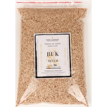 Štěpka na uzení OHENVZAHRADE.CZ Prvotřídní dřevní štěpka 1-3 mm buk - 1 kg