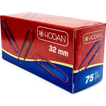 Spona do sešívačky Hodan - spony dopisové 453, 32 mm, barevné, 75 ks