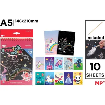 Škrábací notes A5 10 listů černý