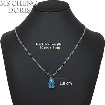 Náhrdelník Barevný řetízek s medvídkem pro dívky a ženy | náhrdelník, přívěsek - 14