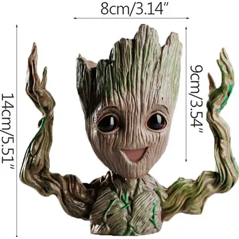 Květináč Roztomilý Groot květináč, postavička na tužky | květináč, figurka - Ruce vzhůru